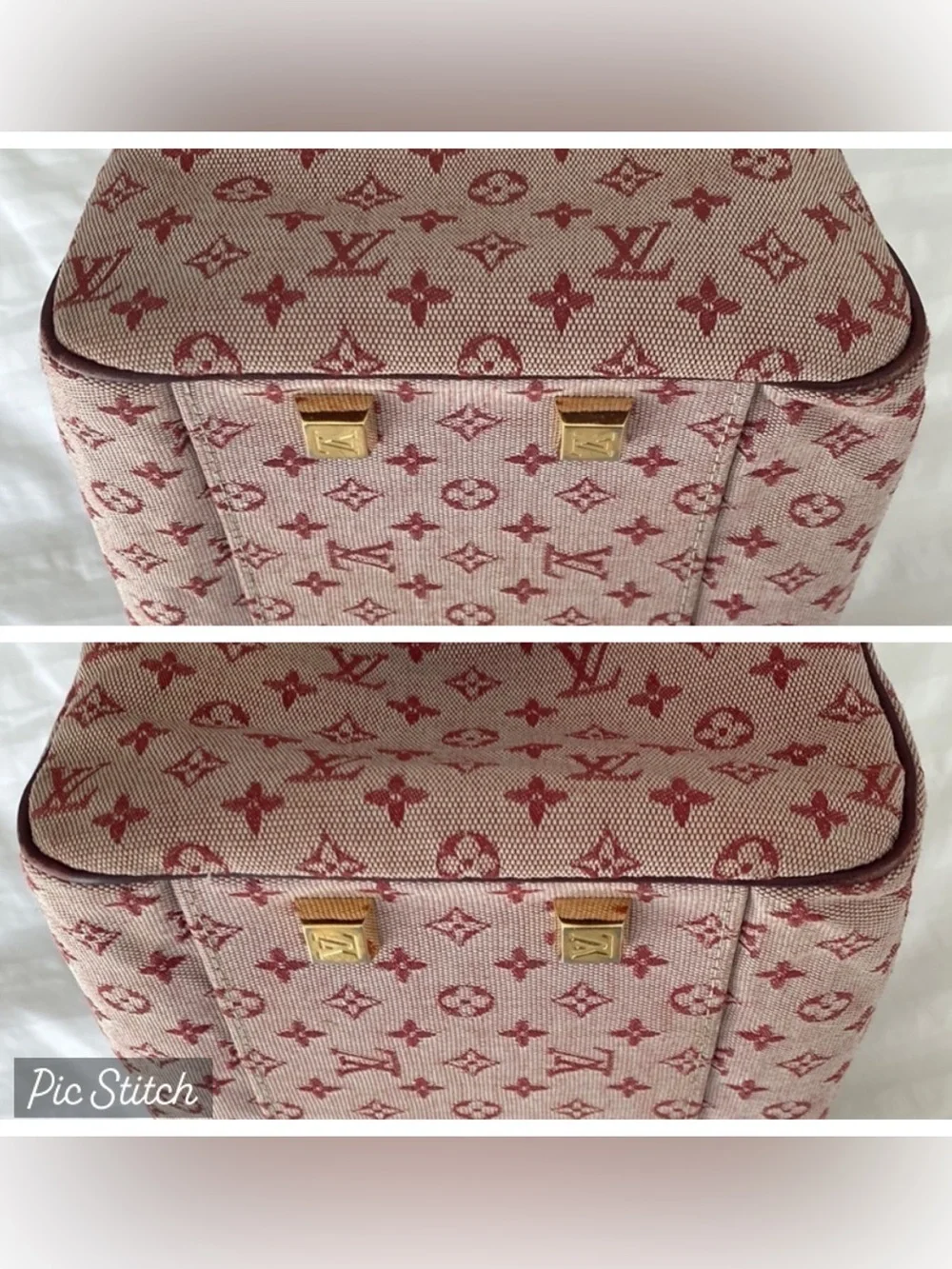Louis Vuitton Mini Lin Josephine GM Cherry & Bordeaux Canvas with COA